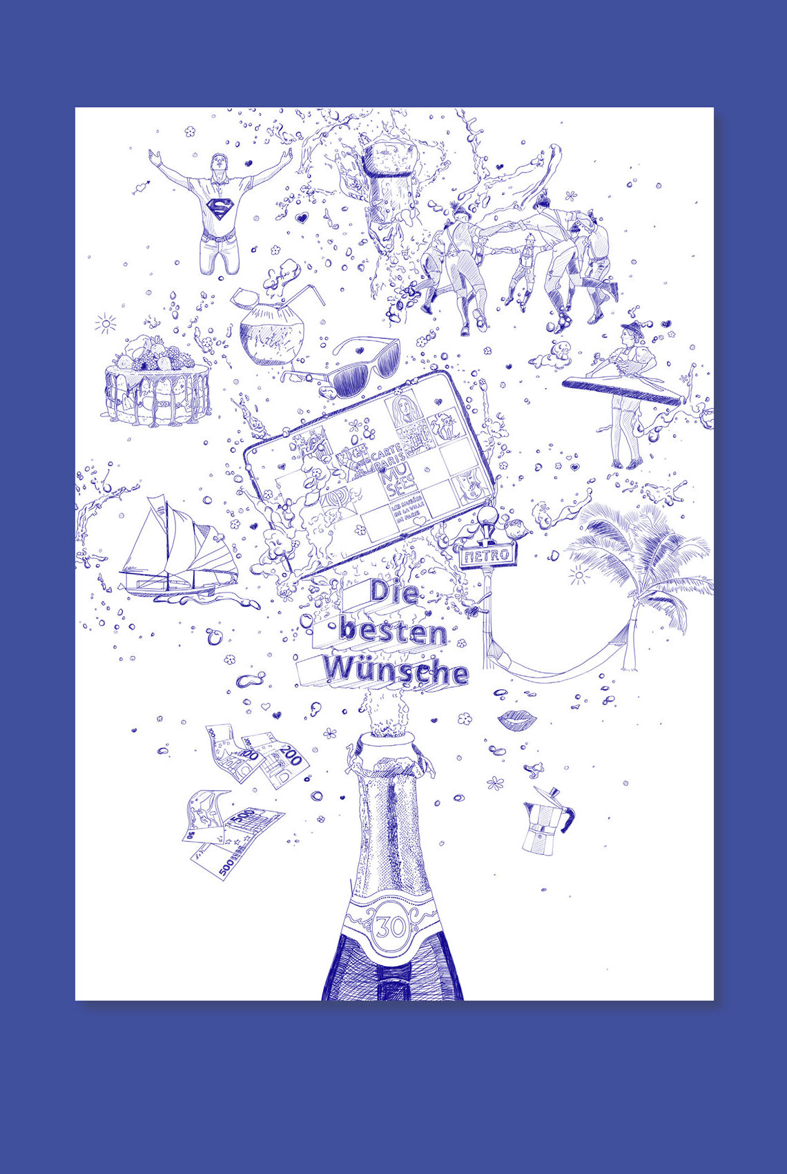 Illustration: Geburtstagswünsche, birthday wishes