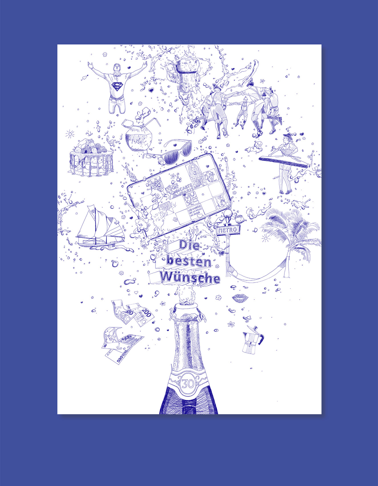 Illustration: Geburtstagswünsche, birthday wishes